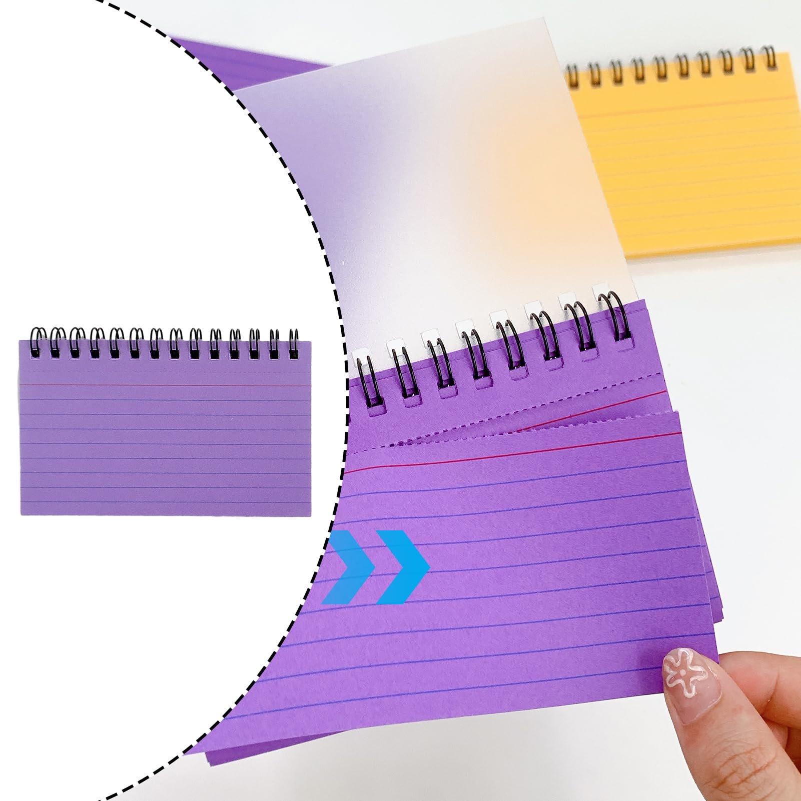 Amazon | PAVIKE メモ帳リング ミニノート 3冊セット 横型